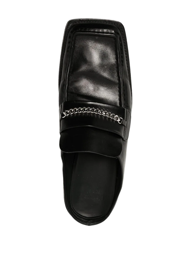 Shop Martine Rose Chain-embellished Slip-on Loafers In Black