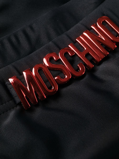 Shop Moschino Logo-lettering Swimming Trunks In Black