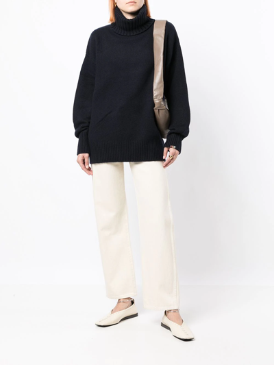 Extreme Cashmere No.20 Roll-neck Stretch-cashmere Sweater In Blue