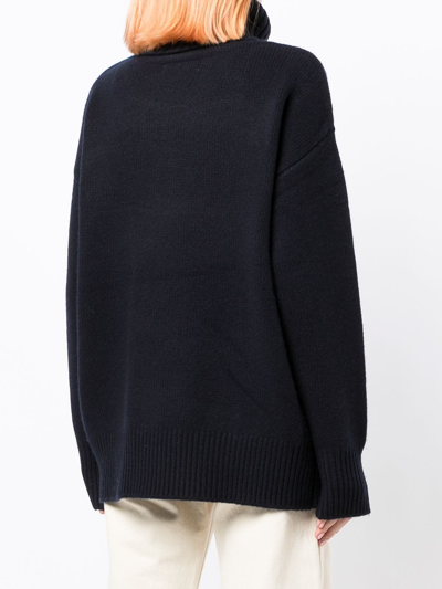 Extreme Cashmere No.20 Roll-neck Stretch-cashmere Sweater In Blue