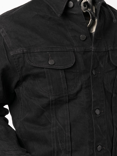 Rrl Black Worn-in Trucker Denim Jacket In Black