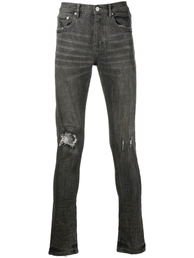 Purple Brand P001 Ripped Skinny Jeans In Grey | ModeSens