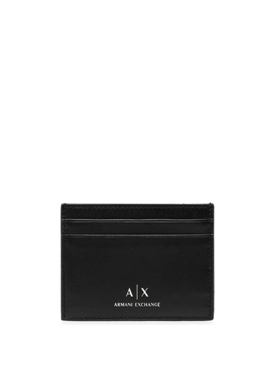 Shop Armani Exchange Logo-print Cardholder In Black