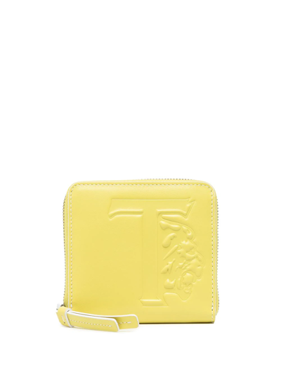 Shop Tod's Logo-embossed Leather Purse In Yellow