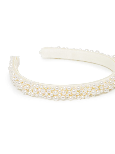 Jennifer Behr White Bailey Pearl Embellished Headband In White