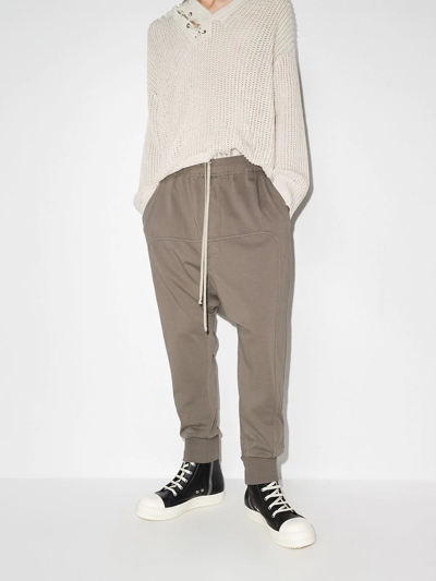 Shop Rick Owens Drkshdw Tapered Drop-crotch Trousers In Neutrals