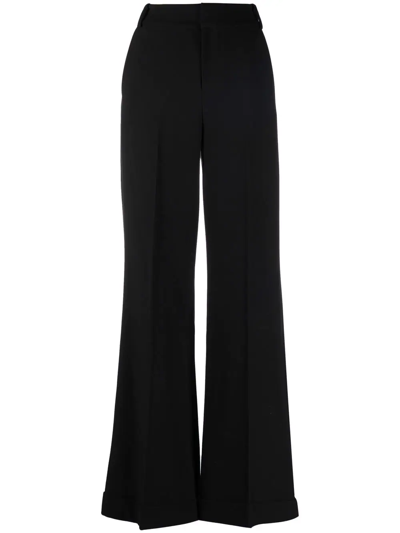 Shop Alice And Olivia High-waisted Flared Trousers In Black