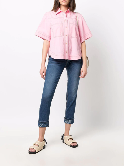 Liu •jo Logo-patch Mid-rise Skinny Jeans In Blue