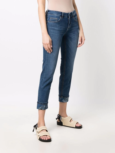 Liu •jo Logo-patch Mid-rise Skinny Jeans In Blue