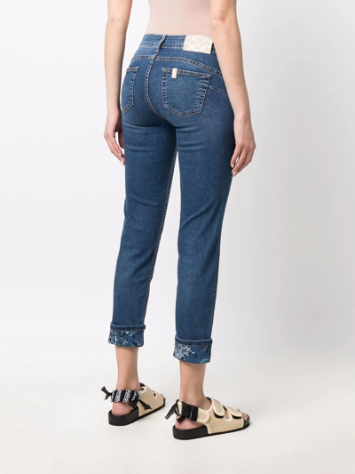 Liu •jo Logo-patch Mid-rise Skinny Jeans In Blue