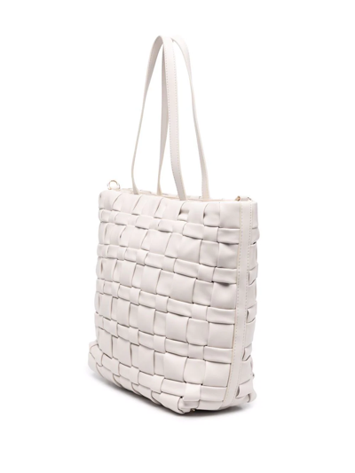 Shop Liu •jo Woven Shoulder Bag In Neutrals