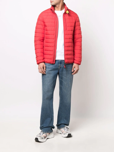 Shop Parajumpers Padded Logo-patch Jacket In Red