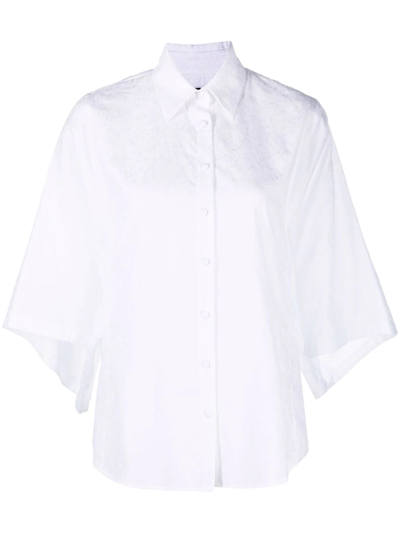 Shop Federica Tosi Flared-sleeves Cotton Shirt In White