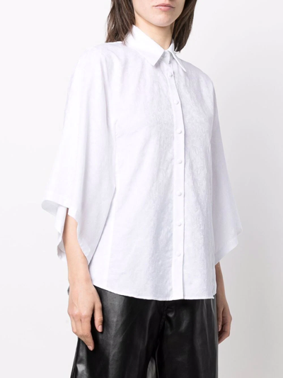 Shop Federica Tosi Flared-sleeves Cotton Shirt In White