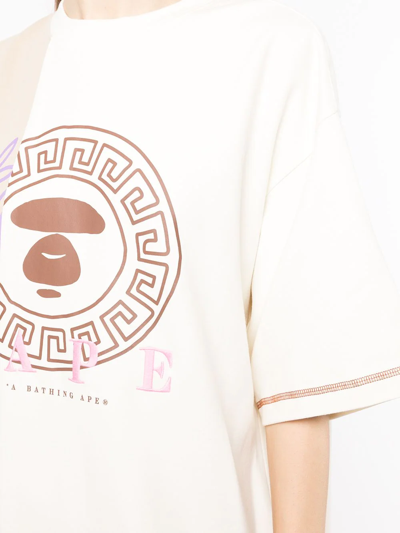 Shop Aape By A Bathing Ape Logo-print T-shirt Dress In Brown