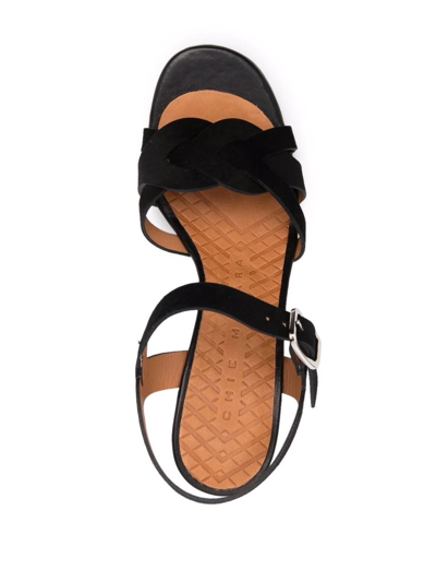 Shop Chie Mihara Bagaura Woven-strap Leather Sandals In Black