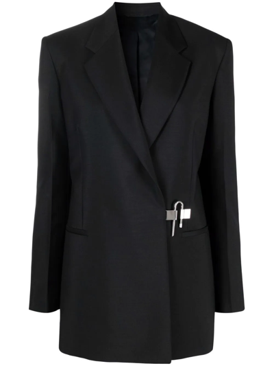 Shop Givenchy Padlock-detail Wool Blazer In Black