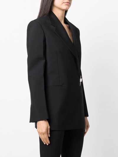 Shop Givenchy Padlock-detail Wool Blazer In Black