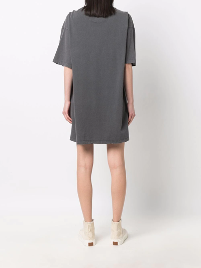 Shop Golden Goose Logo-print Short-sleeved T-shirt Dress In Grey