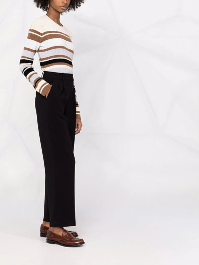 Theory Straight-leg High-waisted Trousers In Black