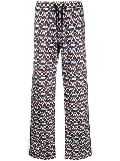 Shop Valentino Optical -print Track Pants In Blue
