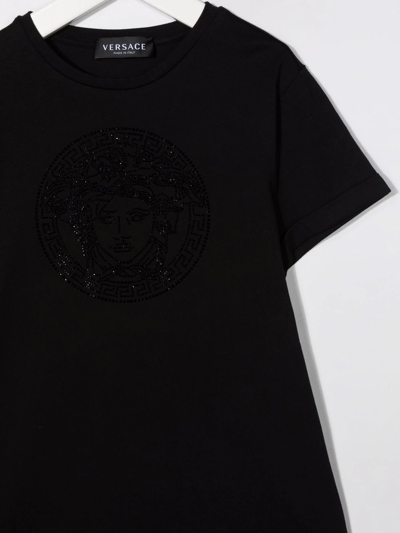 Shop Versace Medusa-studded T-shirt Dress In Black