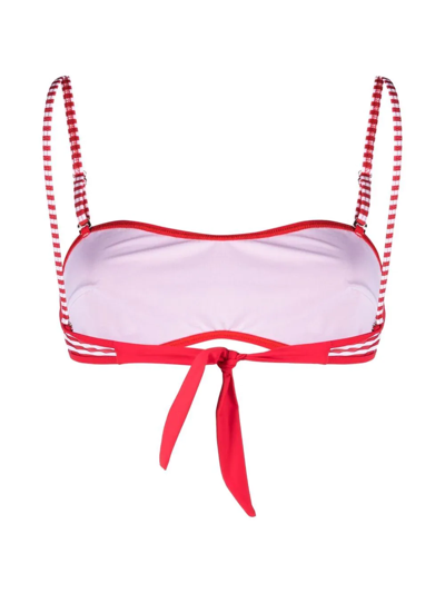 Diesel Striped-strap Bikini Top In Red
