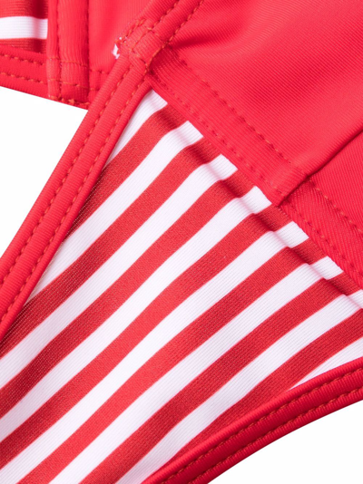 Diesel Striped-strap Bikini Top In Red