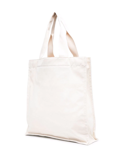 Msgm Logo-print Tote Bag In Neutrals