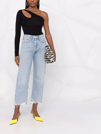 Shop Agolde '90s Cropped Jeans In Blue