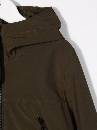 C.p. Company Goggles-embellished Hooded Jacket In Green