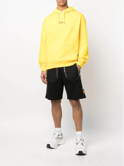 424 Logo-embroidered Hoodie In Yellow