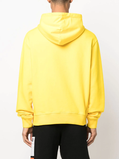 Shop 424 Logo-embroidered Hoodie In Yellow