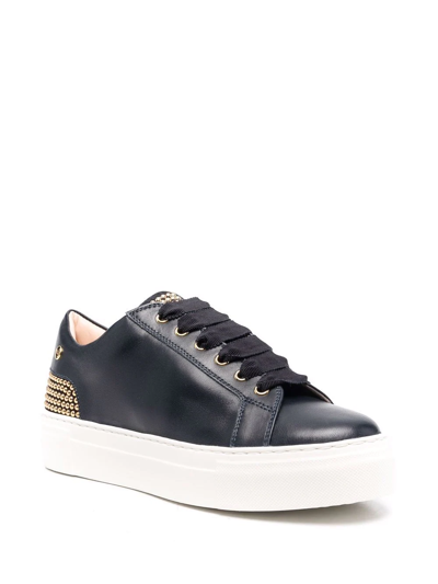 Shop Agl Attilio Giusti Leombruni Stella Studded Platform Sneakers In Blue