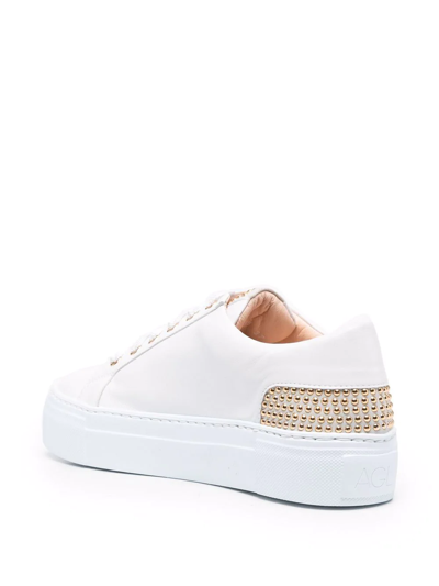 Shop Agl Attilio Giusti Leombruni Stella Studded Platform Sneakers In White