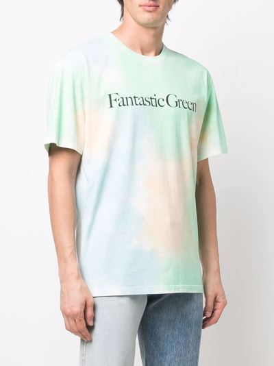 Shop Msgm Fantastic Green Tie-dye T-shirt