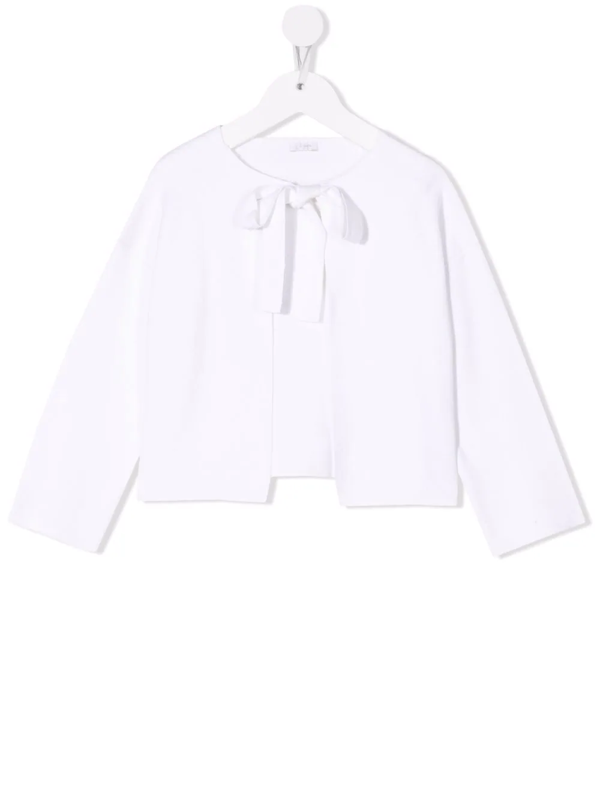 Il Gufo bow-detail cardigan - White