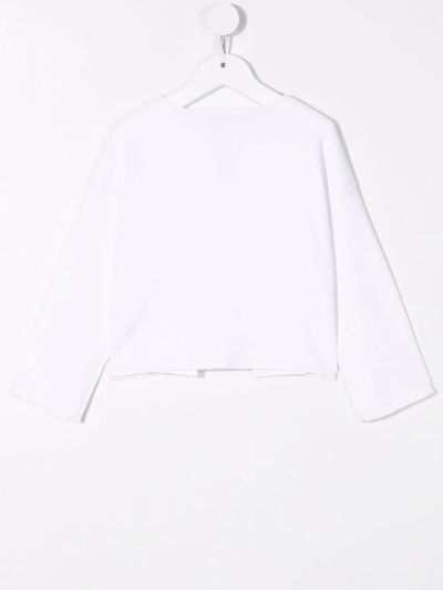 Il Gufo Fine-knit Bow-fastening Cardigan In White