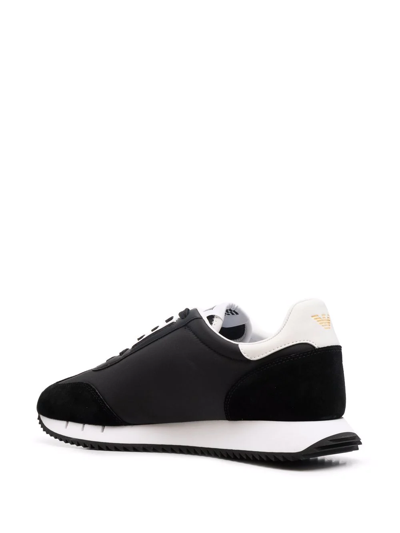 Shop Ea7 Logo-print Lace-up Sneakers In Black