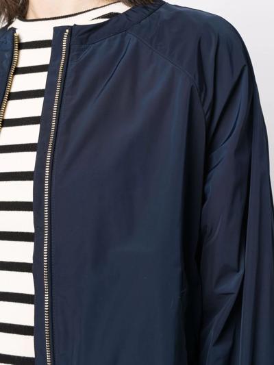 Shop Woolrich Round-neck Zipped Jacket In Blue