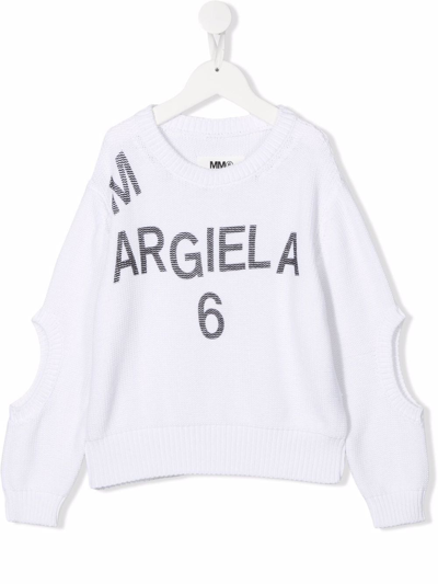 Shop Maison Margiela Logo-print Sweatshirt In White