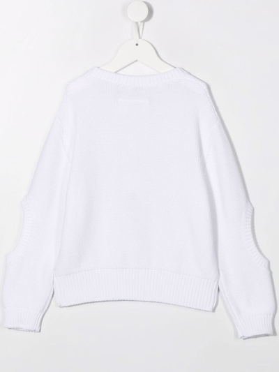 Shop Maison Margiela Logo-print Sweatshirt In White