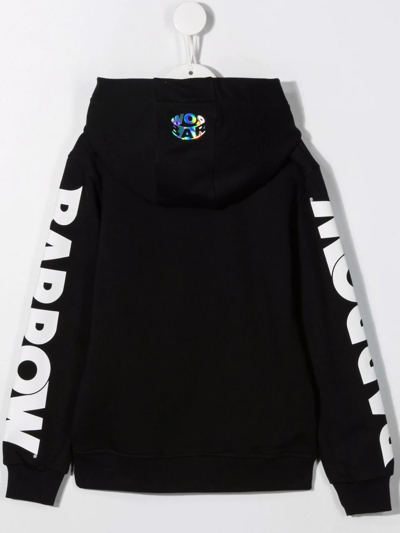 Shop Barrow Logo-print Sleeve Hoodie In Black