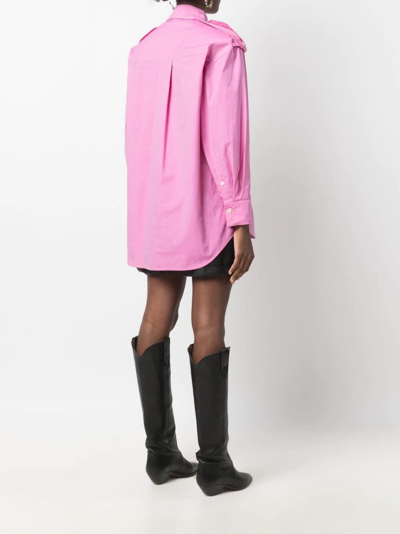 Shop Isabel Marant Vinela Shoulder-tab Longsleeved Shirt In Pink