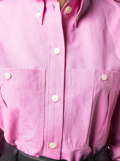 Shop Isabel Marant Vinela Shoulder-tab Longsleeved Shirt In Pink