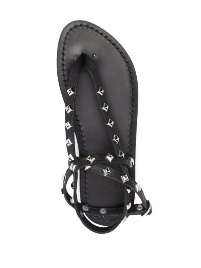 Shop Kjacques Delta Studded Strappy Sandals In Black