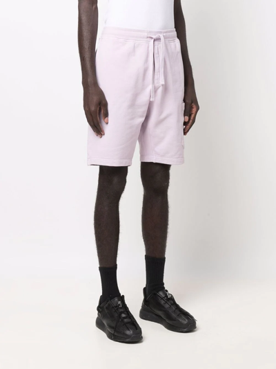 Shop Stone Island Logo-patch Track Shorts In Pink