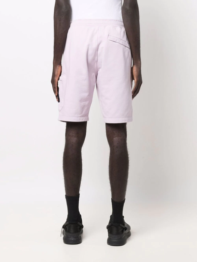 Shop Stone Island Logo-patch Track Shorts In Pink