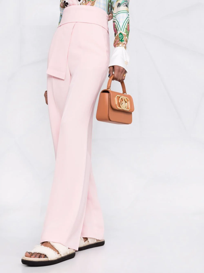 Shop Lanvin High-waisted Straight-leg Trousers In Pink