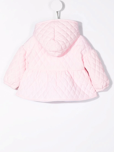 Shop Il Gufo Quilted Zip-up Hooded Jacket In Pink